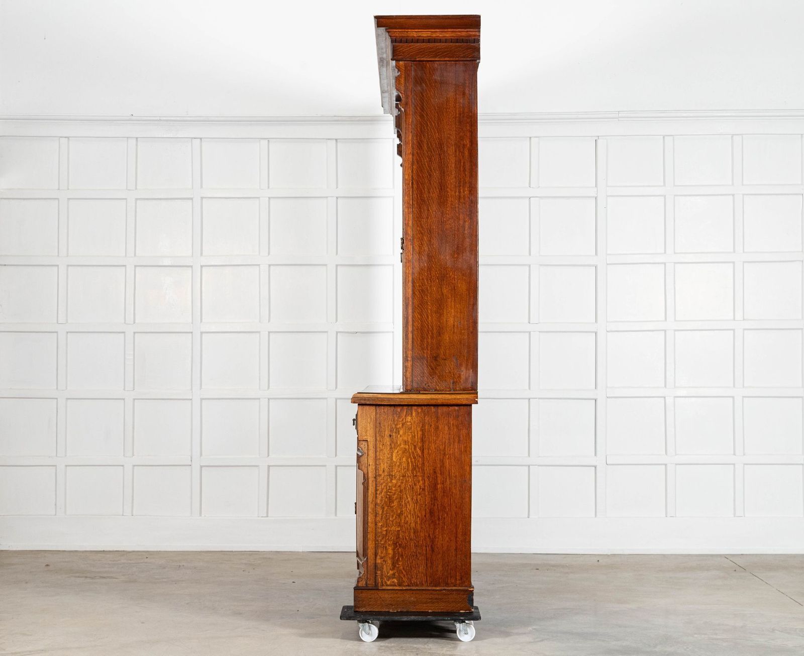 photo furniture Monumental English 19thc Oak Glazed Library Bookcase