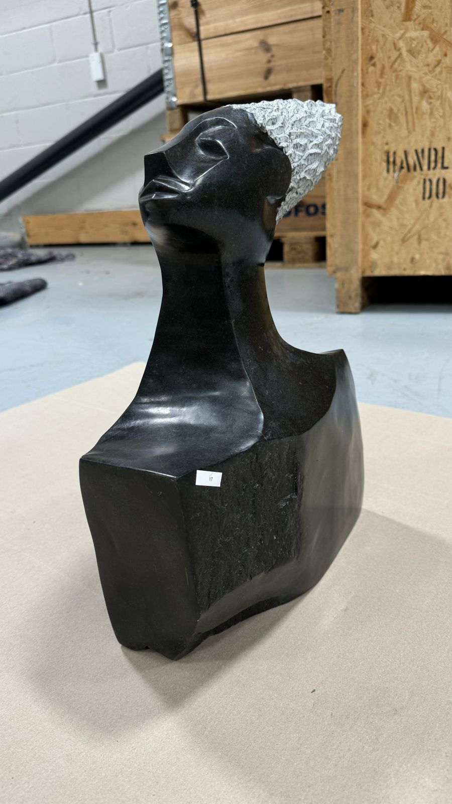 Shona Statue   Lady's Face With Hair