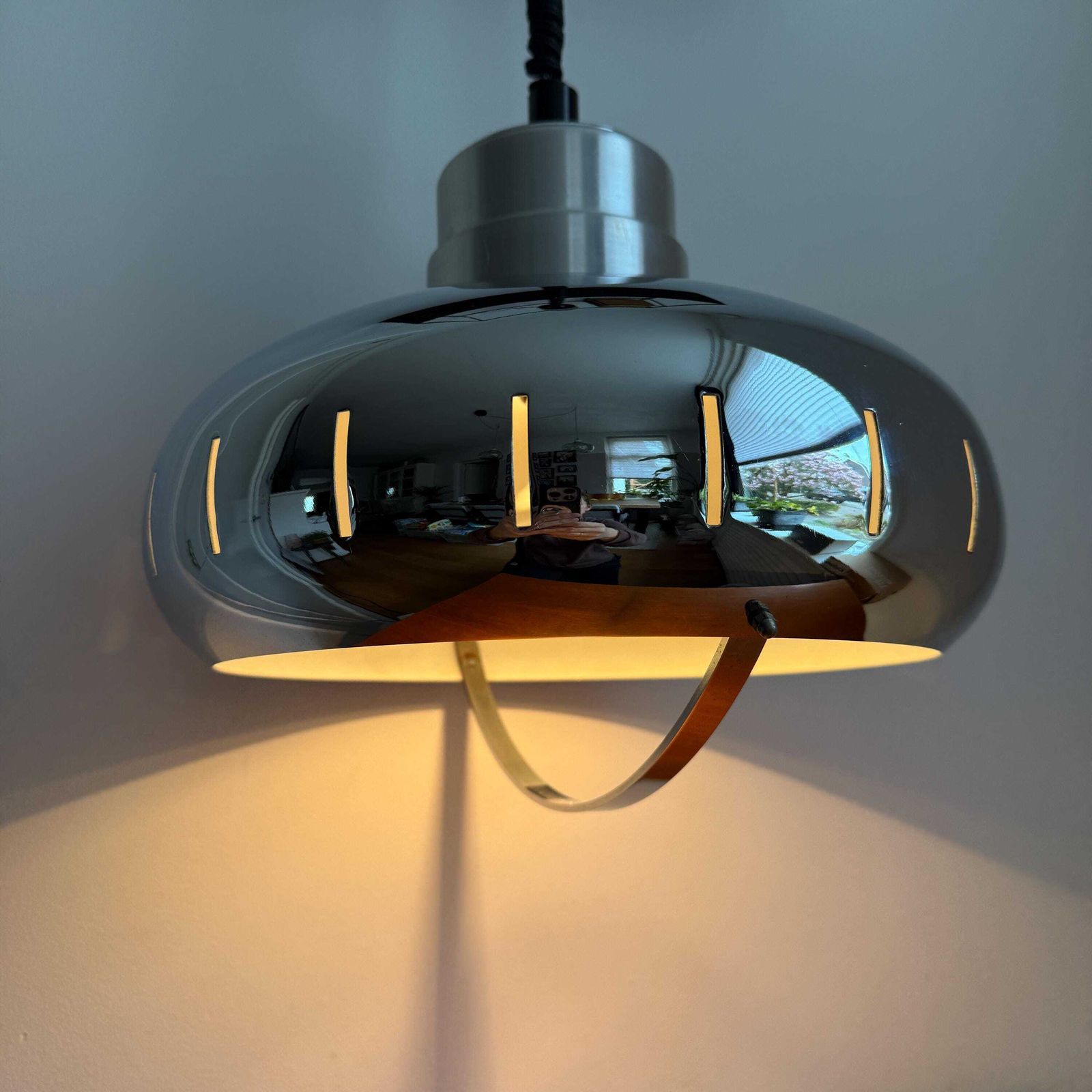 Pendant Lamp – Dutch Design By Herda – Chrome   Space Age – Ufo – Mid Century Modern – Globe photo vinterior