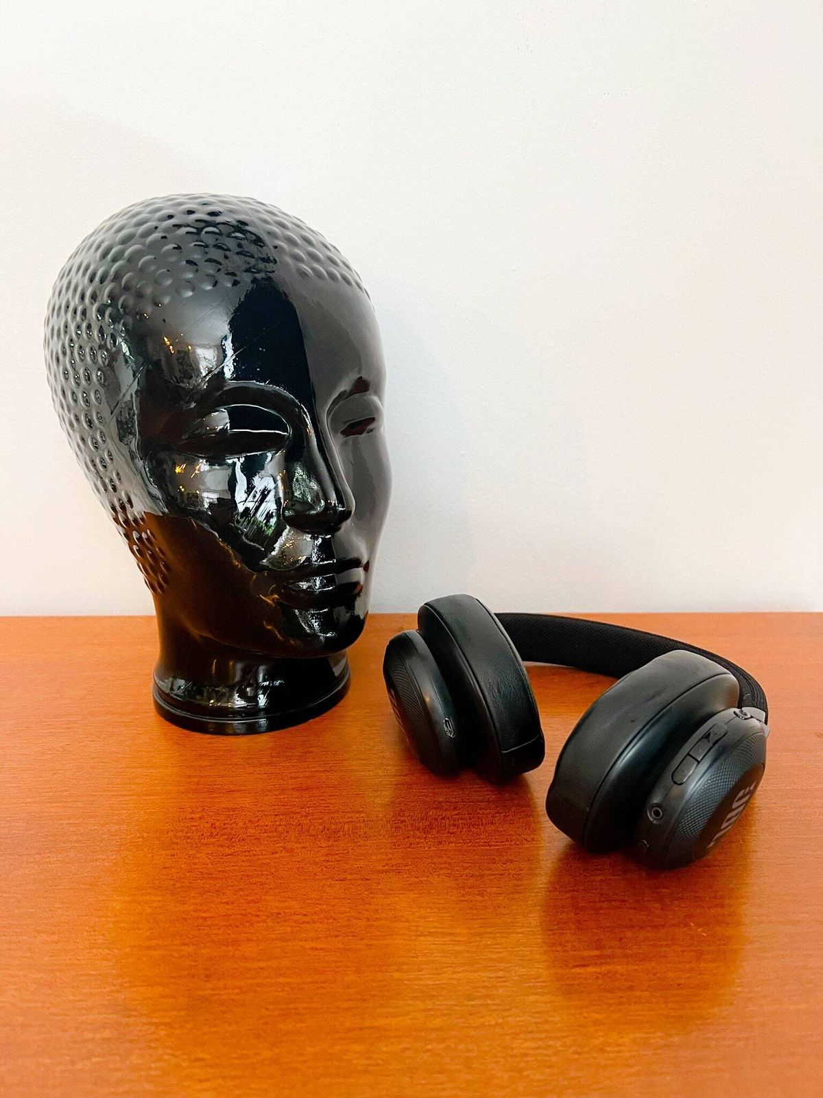 photo for sale Vintage Black Glass Mannequin Head   1970s   Mid Century Modern Design