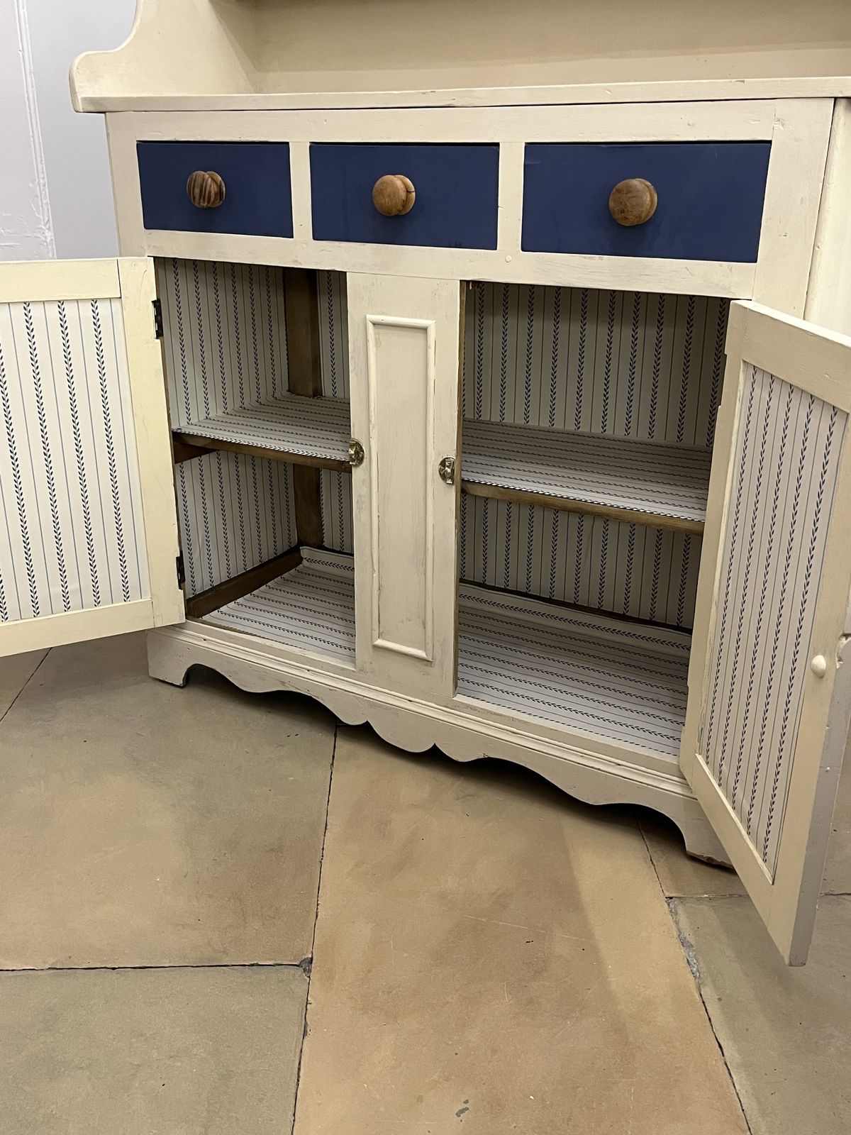 photo for sale Rare Antique Pine Cupboard, 7 Drawer Dresser, Farrow And Ball Painted