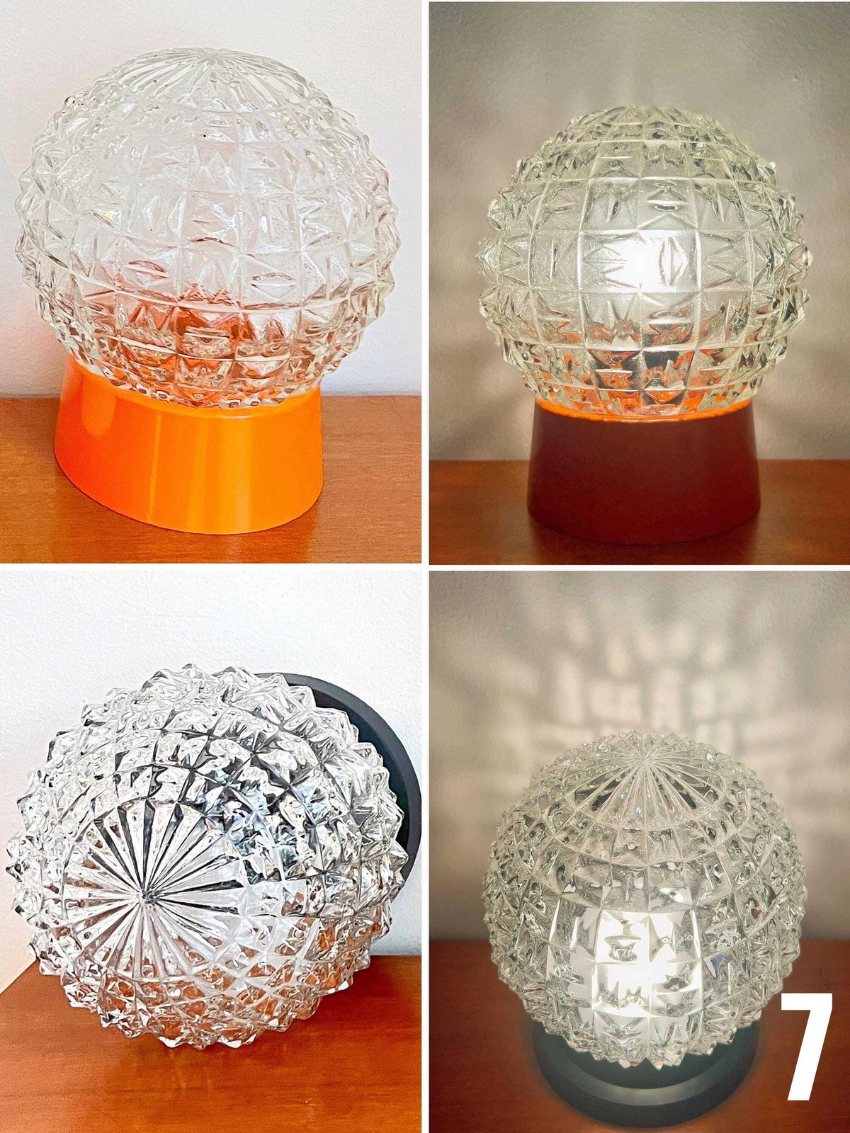 Vintage Plafondlampen   Meerdere Modellen, Mix & Match   Thabur   Geslepen Glas   Bol   Paddenstoel   Art Deco photo vintage