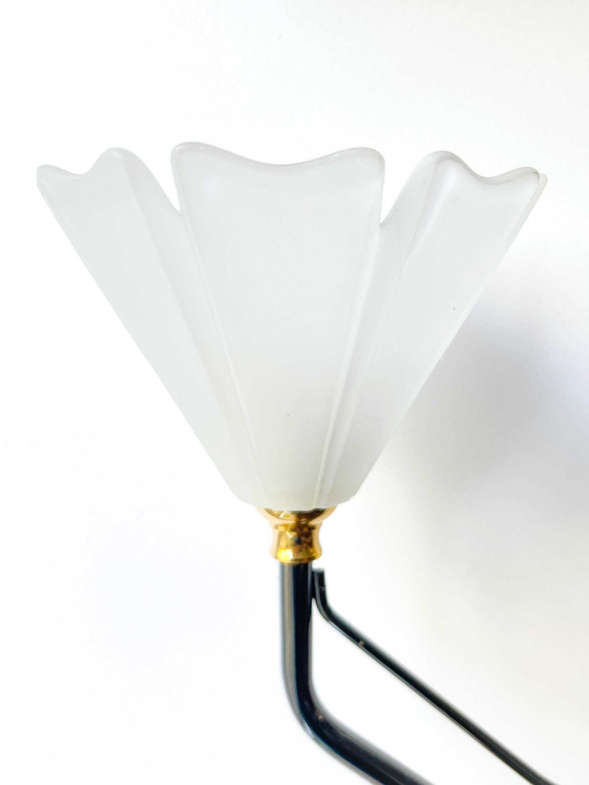 Vintage Table Lamp By Massive   Belgian Design   Brass, Bronze, Glass   Mid Century photo vinterior