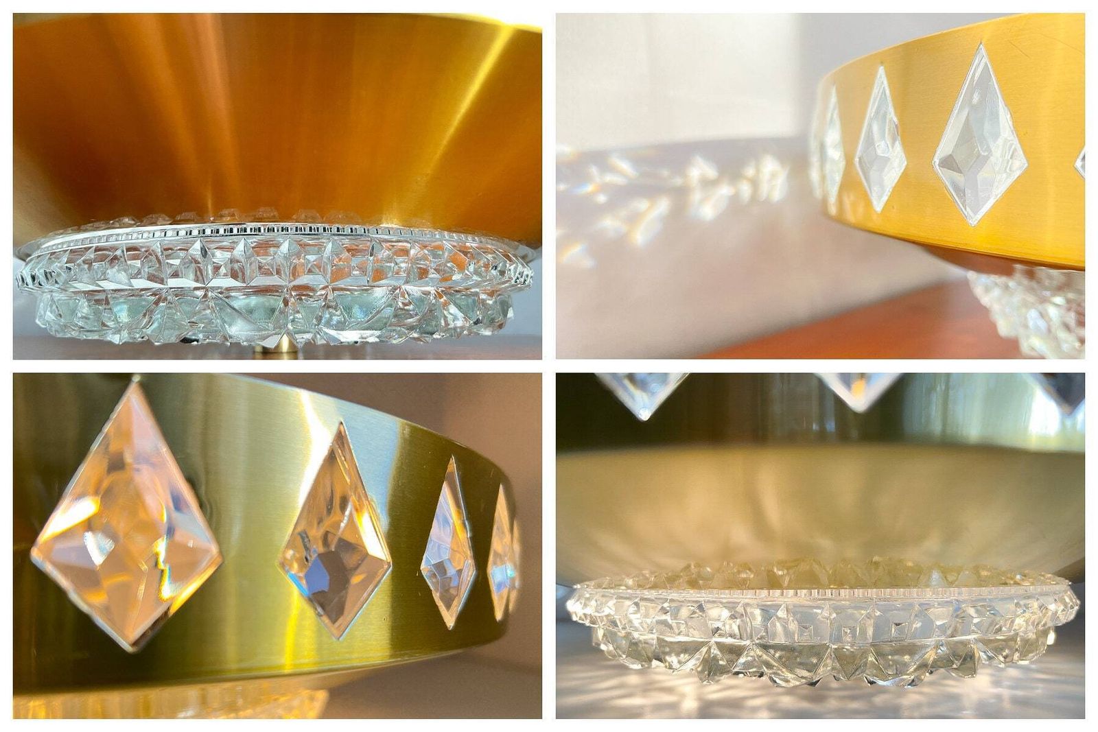 Vintage Pendant Lamp – Vitrika / Orrefors – Scandinavian Design –  Brass, Crystal – 60/70's photo buy