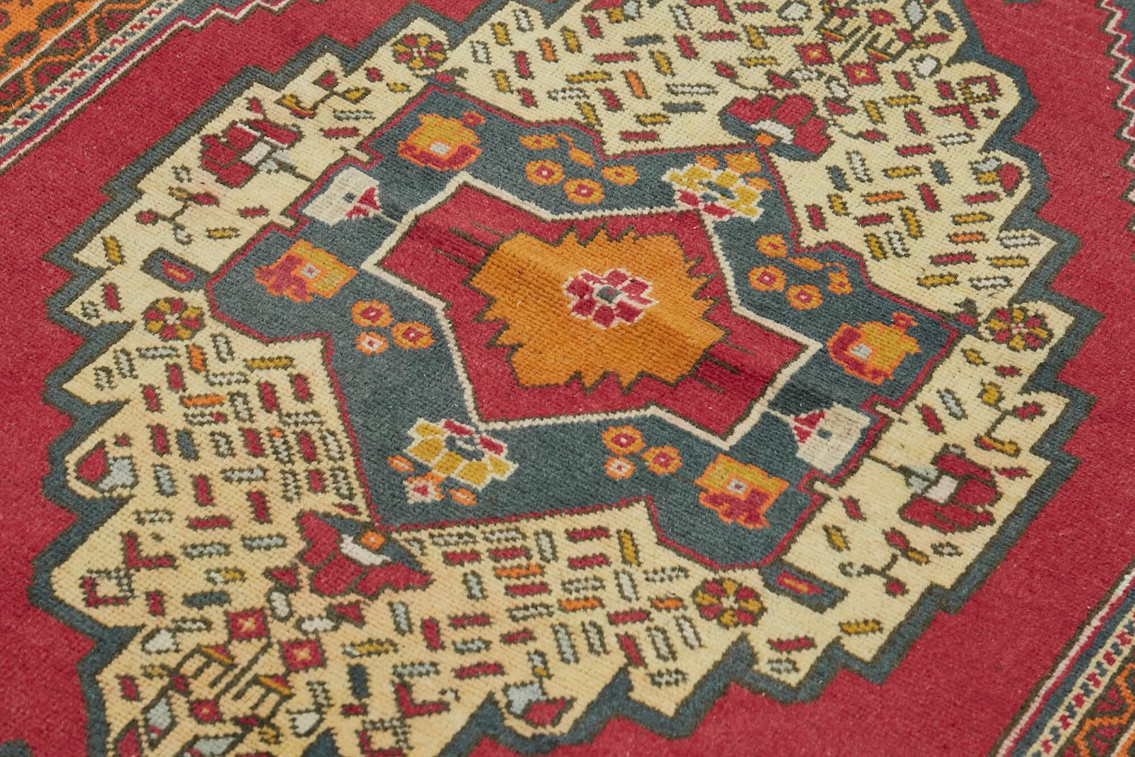 Handmade Vintage Blue Anatolian Rug 131 Cm X 222 Cm photo 507.0