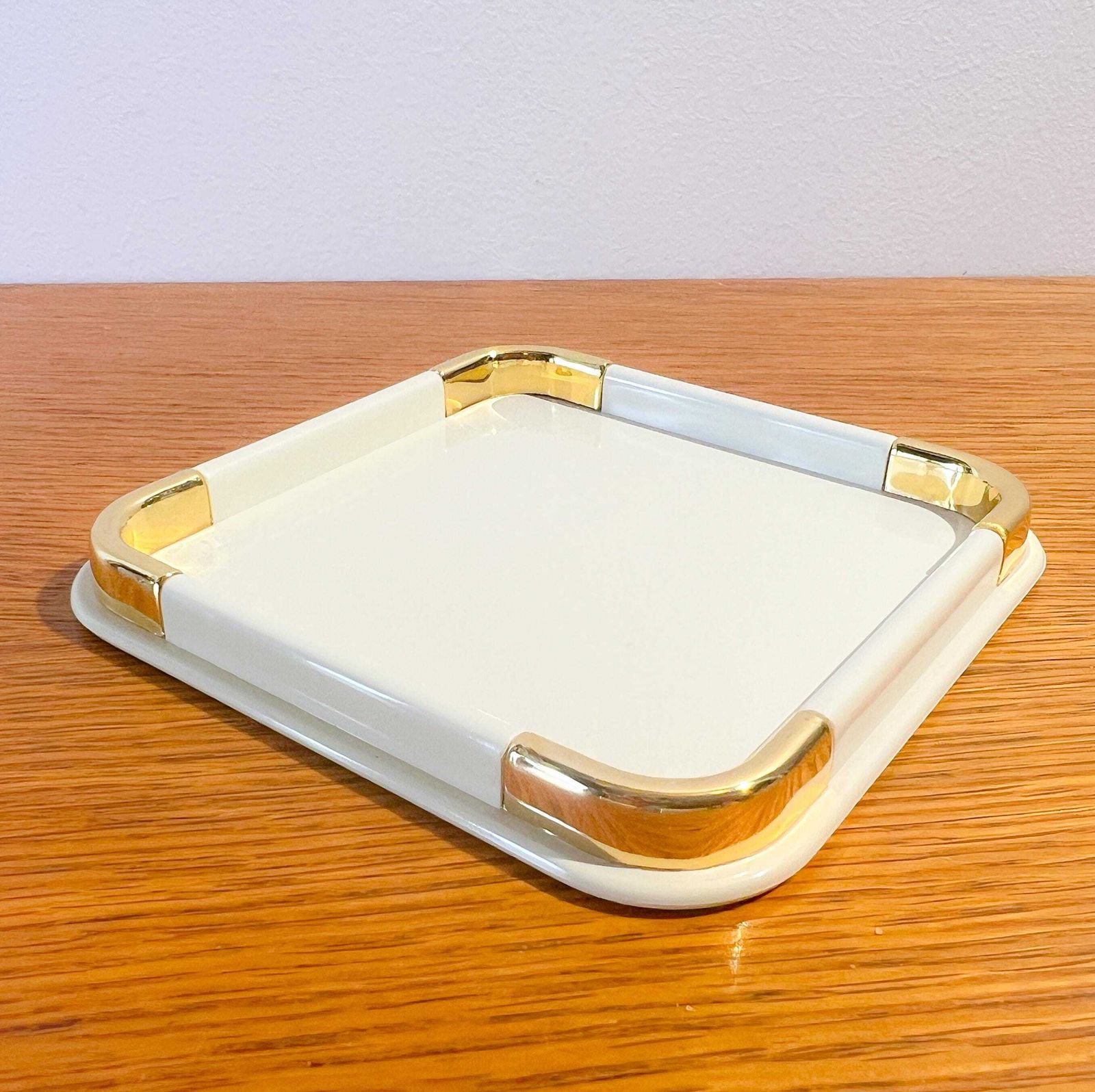 Vintage 'The Turnwald Collection' Set Of 6 Coasters (2 Sets Available)   Off White, Gold Plated   70s   Freddo Therm  Hollywood Regency  Mcm photo 103.0