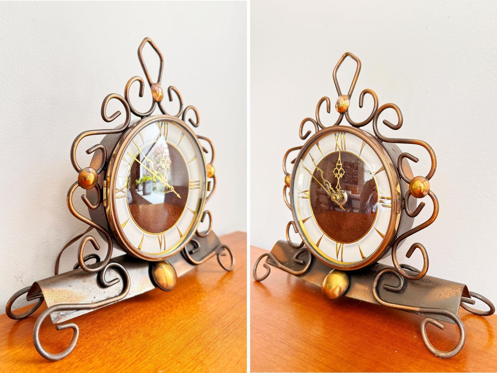 Vintage Jacob Palmtag Electric Table Clock   Brass, Glass   Dutch Design   60/70s   Art Deco   Nufa   Kortana   Mid Century photo Home Decor