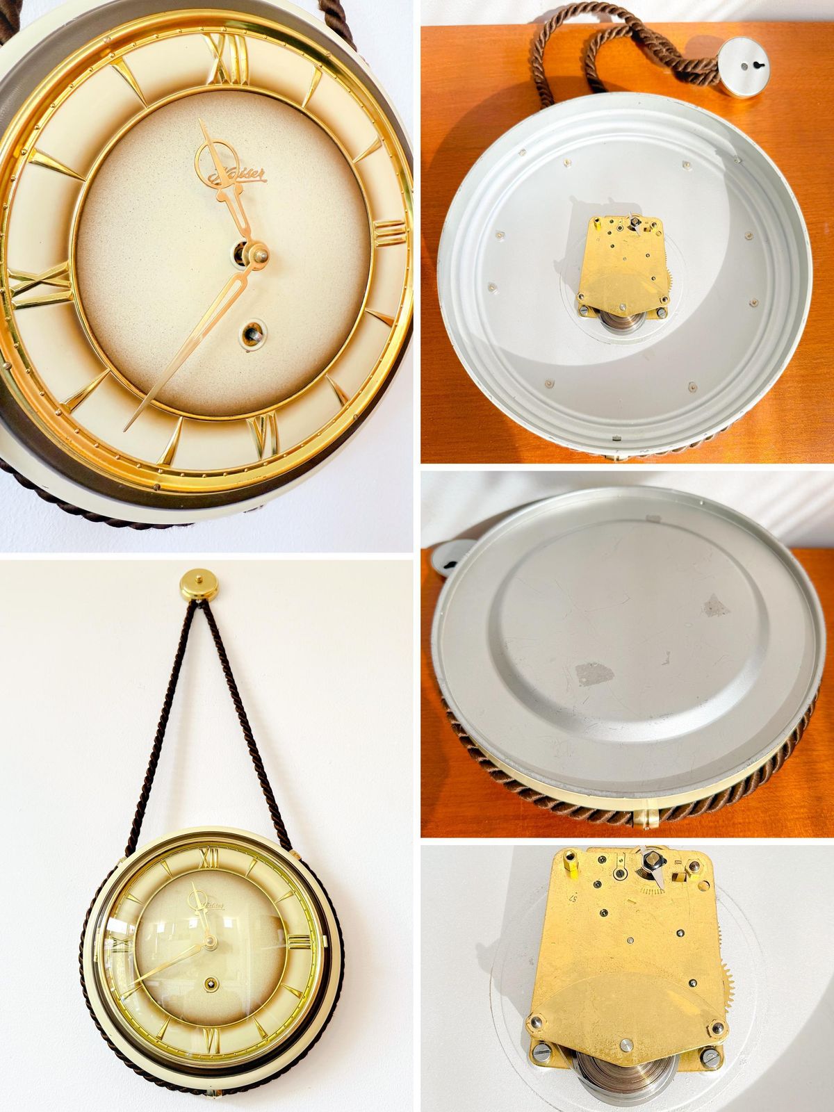 photo for sale Vintage Kaiser Wall Clock   Brass, Glass   Convex Glass   German Design   Mid Century   Kienzle   Hermle   Fhs   Maritime   Nautical