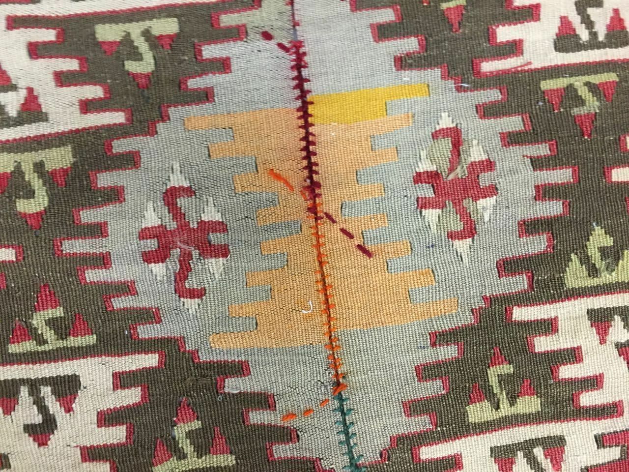 photo for sale Antique Turkish Kilim Rug 413x127cm Runner Shabby Old Country Home Kelim