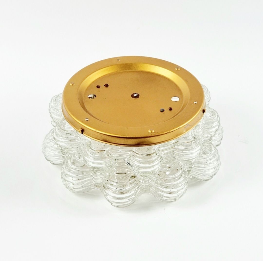 Large Mid Century Bubble Glass & Brass Ceiling Light By Helena Tynell For Limburg, Germany, 1960s photo buy