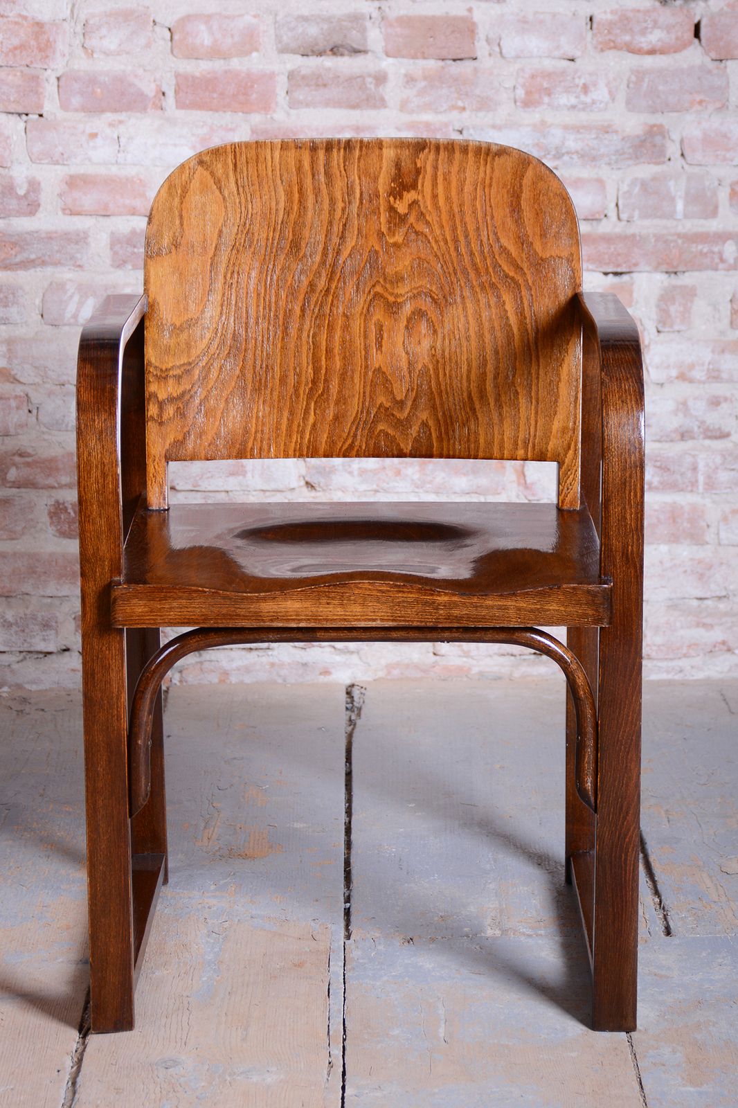 Restored Art Deco Armchair, By Tatra, Pravenec, Beech, Polished, Czech, 1930s photo furniture