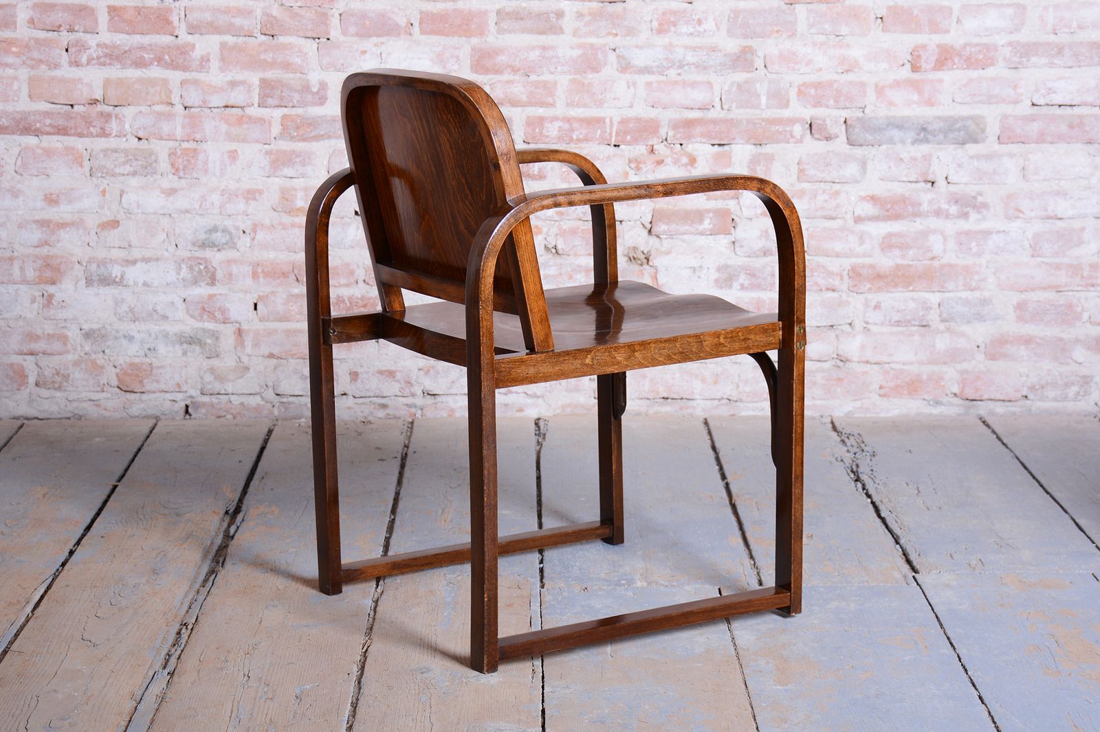 Restored Art Deco Armchair, By Tatra, Pravenec, Beech, Polished, Czech, 1930s photo buy