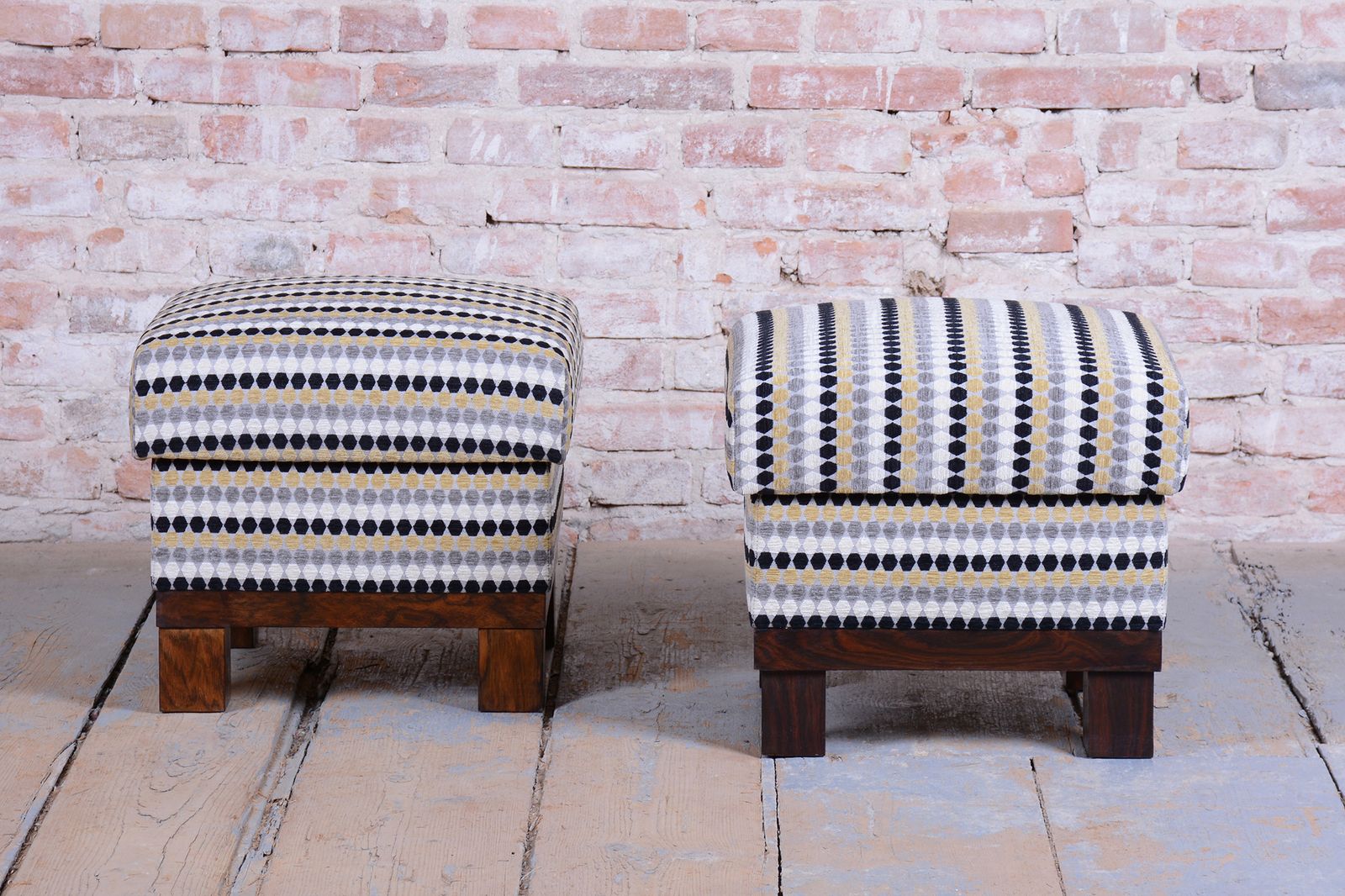 Pair Of Restored Art Deco Stools, Palisander, Reupholstered, Czech, 1920s photo 1650.0