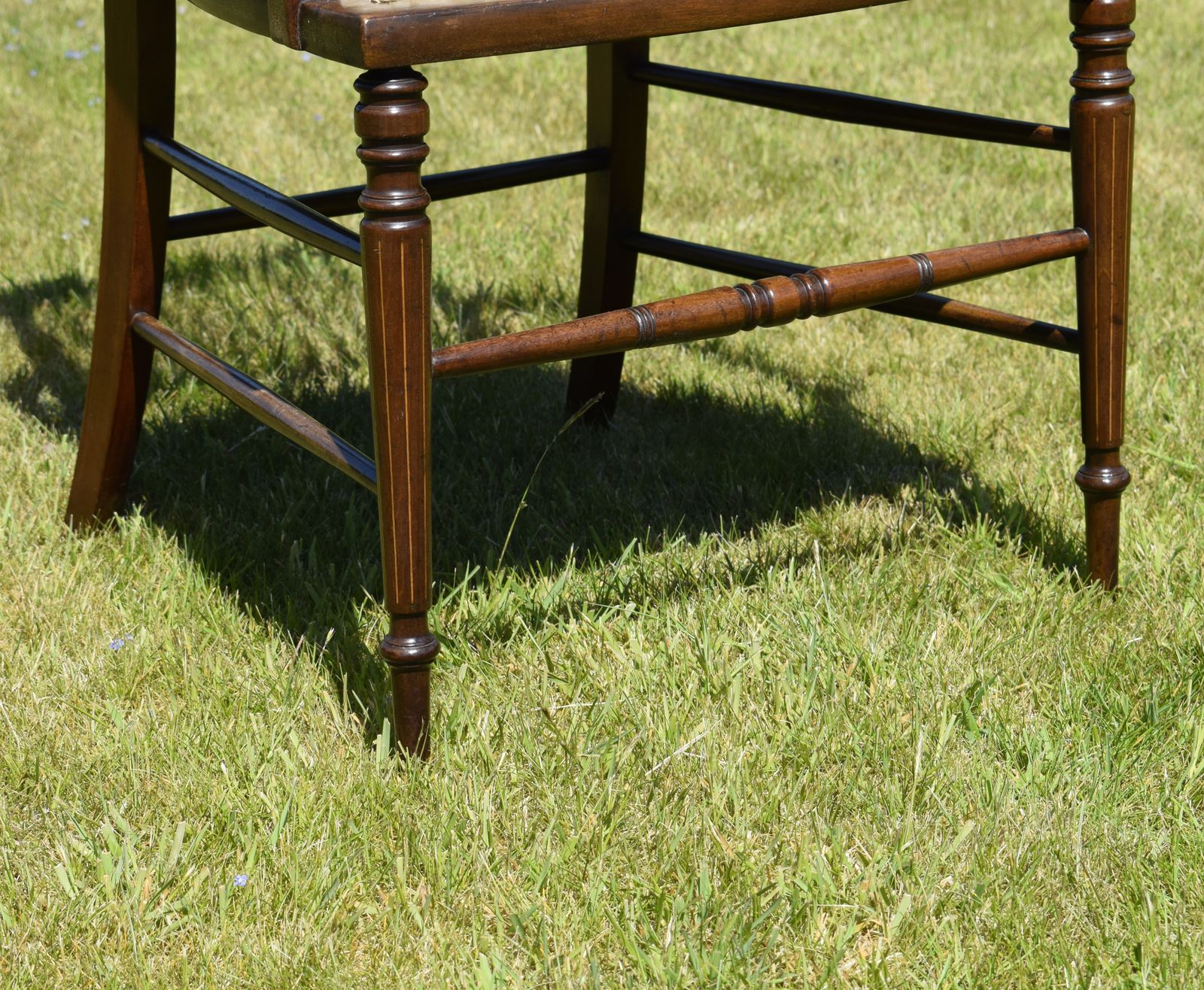 Furniture Edwardian Mahogany And Inlaid Armchair photo