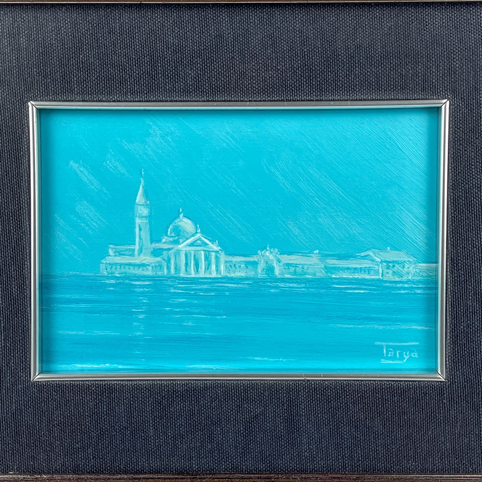 Luigi Targa, Venetian Lagoon In The Heavenly Glare, Padua, Italië, Jaren 1970, Olieverf Op Doek, Ingelijst photo furniture