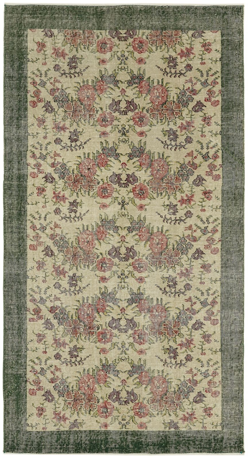 4x7 Beige Turkish Vintage Area Rug   45879