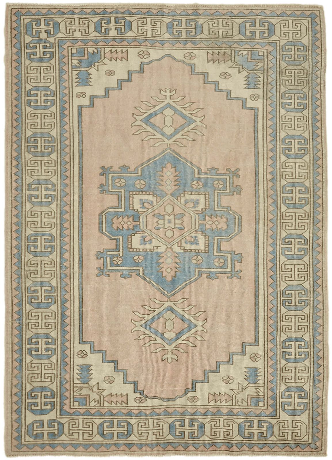 Handmade Vintage Beige Anatolian Rug 162 Cm X 226 Cm