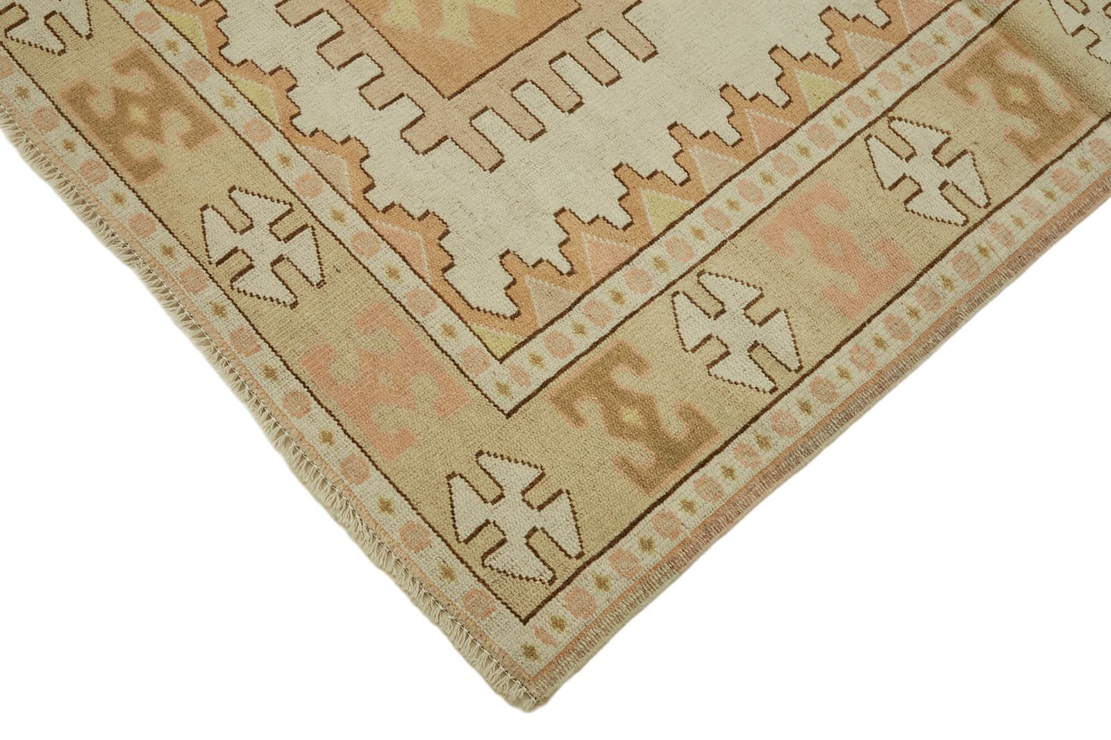 Handmade Vintage Beige Anatolian Rug 139 Cm X 166 Cm photo Textiles