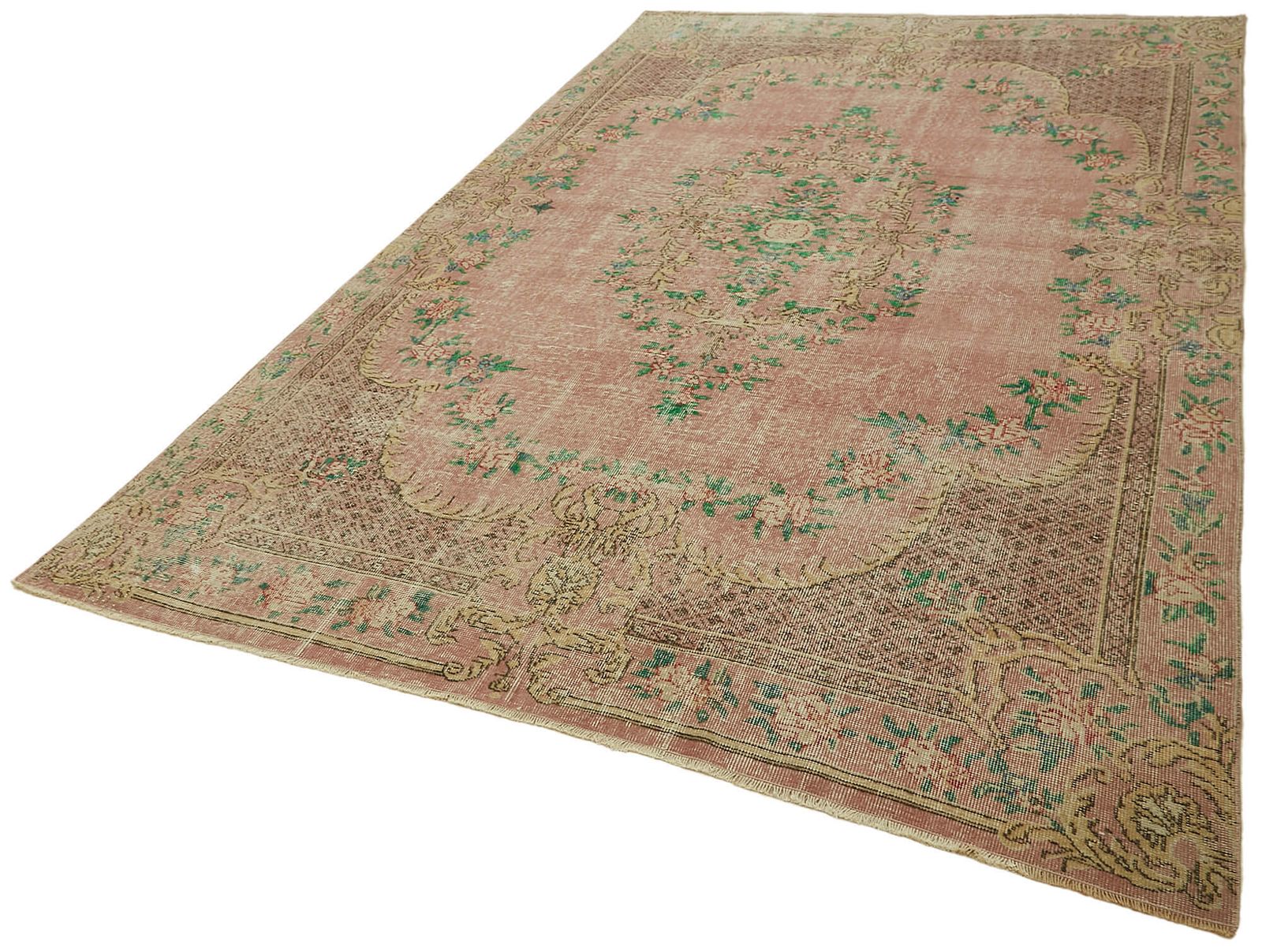 Handmade Beige Turkish Vintage Area Rug 202 Cm X 324 Cm photo for sale