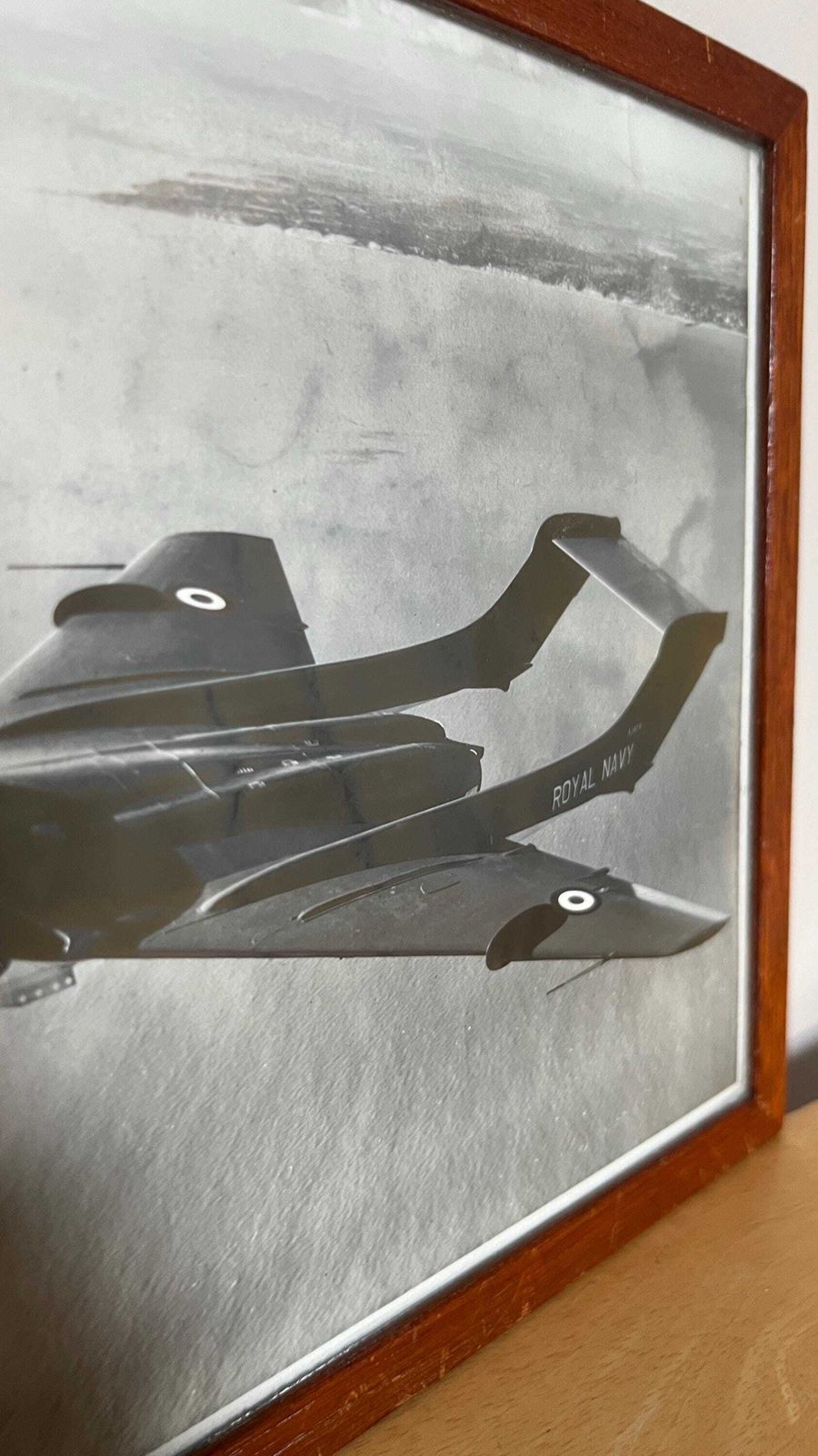 Vintage Photograph Of Royal Navy Jet – Framed Military Aviation Photo photo Art