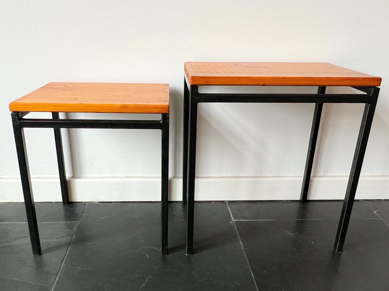 Vintage Bijzettafels / Nesttafels   Hout, Metaal   Mid Century   Mimi Set   Pastoe   Dutch Design   Cees Braakman photo buy