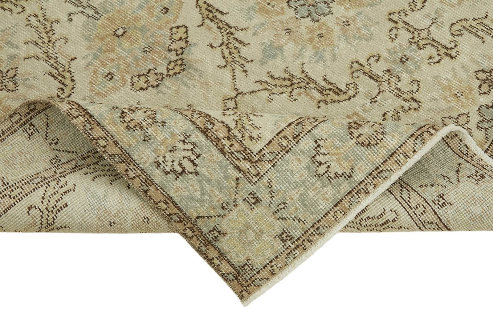 4x7 Beige Turkish Vintage Area Rug   45887 photo vinterior
