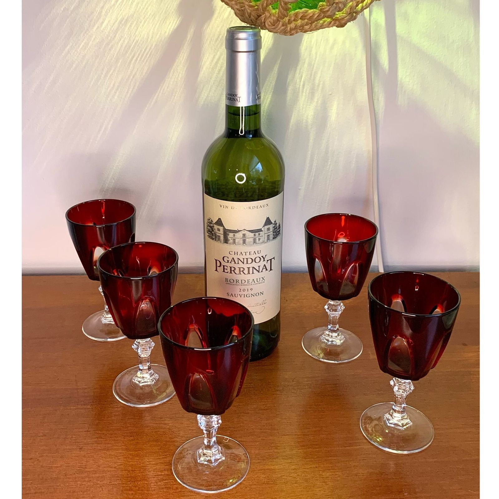 Rubilux Cristal D'arques   Luminarc   Ruby Red   Vintage Wine And Champagne Glasses photo Home Decor