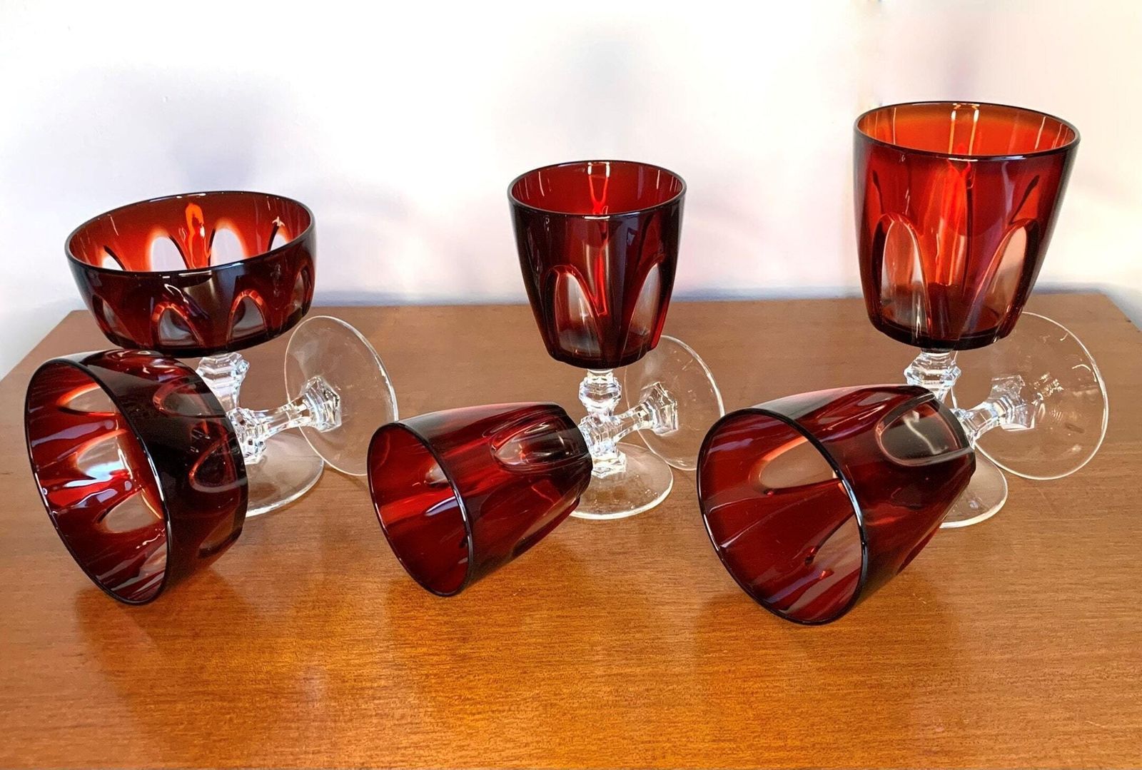 Rubilux Cristal D'arques   Luminarc   Ruby Red   Vintage Wine And Champagne Glasses photo vinterior
