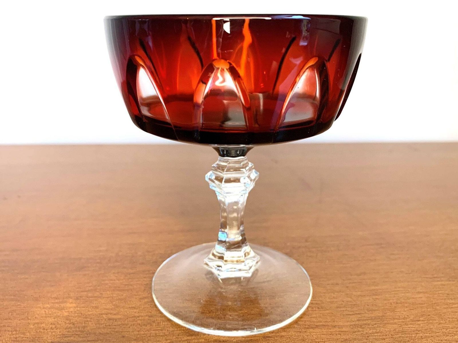 Rubilux Cristal D'arques   Luminarc   Ruby Red   Vintage Wine And Champagne Glasses photo buy