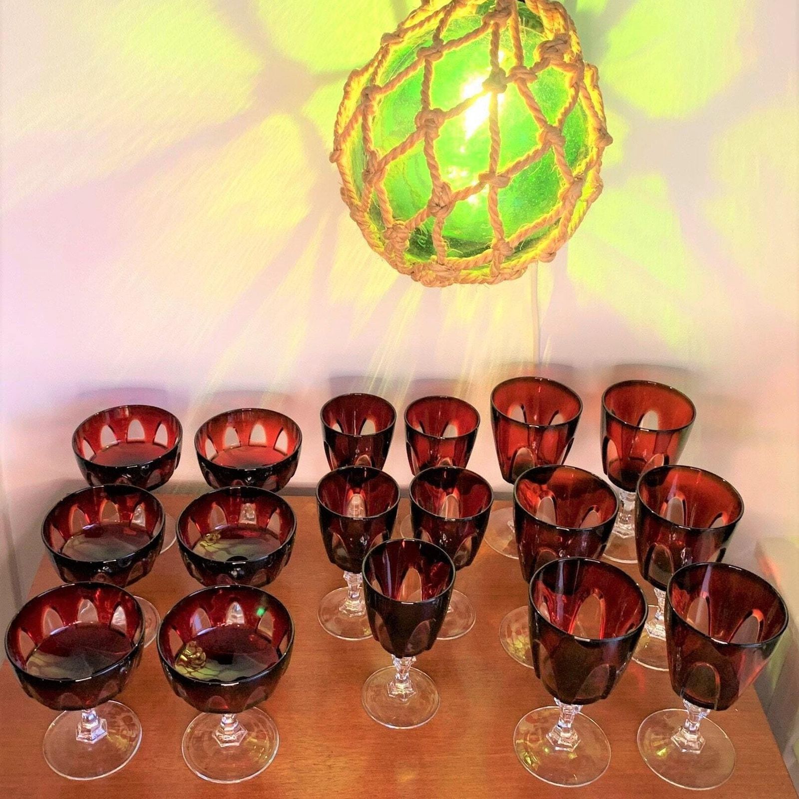 Rubilux Cristal D'arques – Luminarc – Robijnrood – Vintage Wijn  En Champagneglazen photo vintage