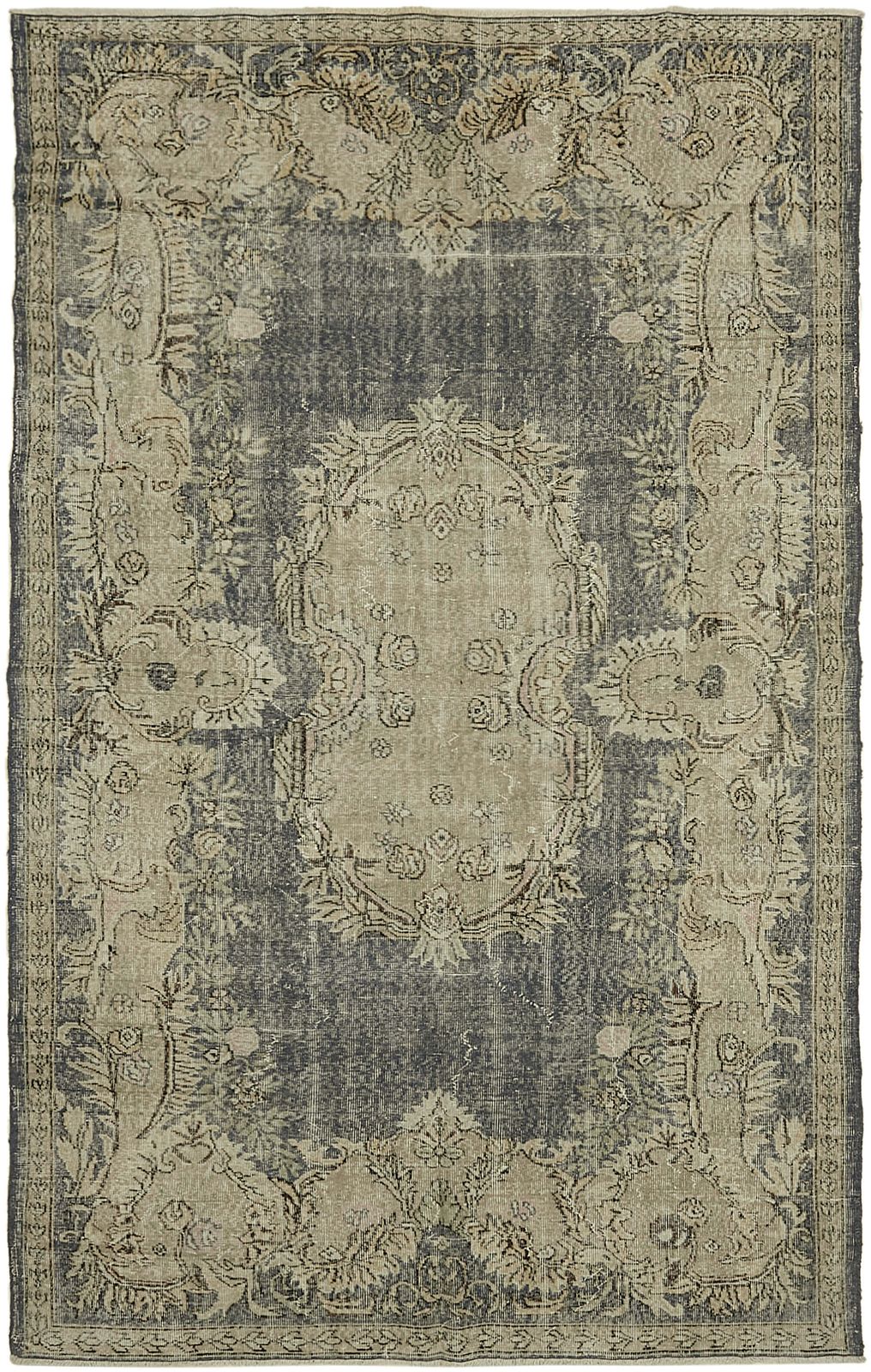 Handmade Beige Turkish Vintage Area Rug 198 Cm X 314 Cm