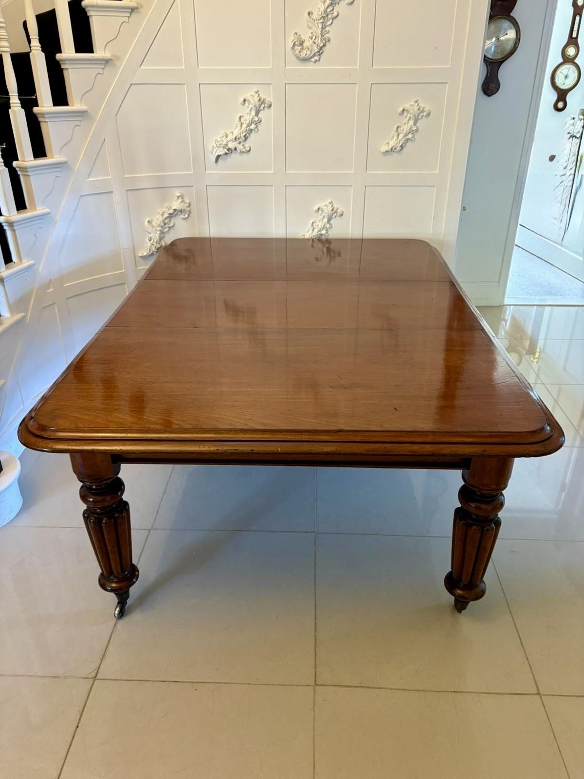 4350.0 Antique Quality Mahogany 10/12 Seater Extending Dining Table photo