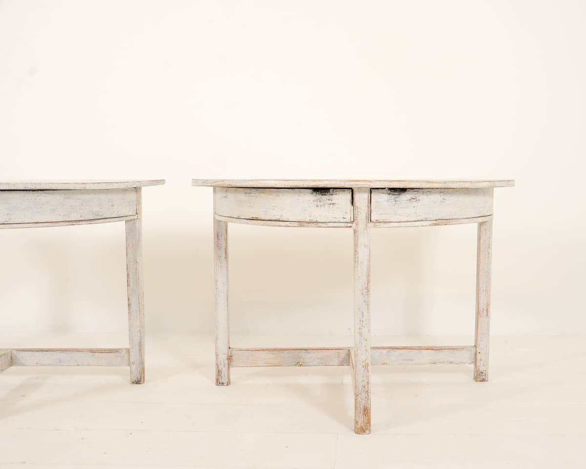 Pair Of Swedish Demi Lunes With Drawers photo for sale
