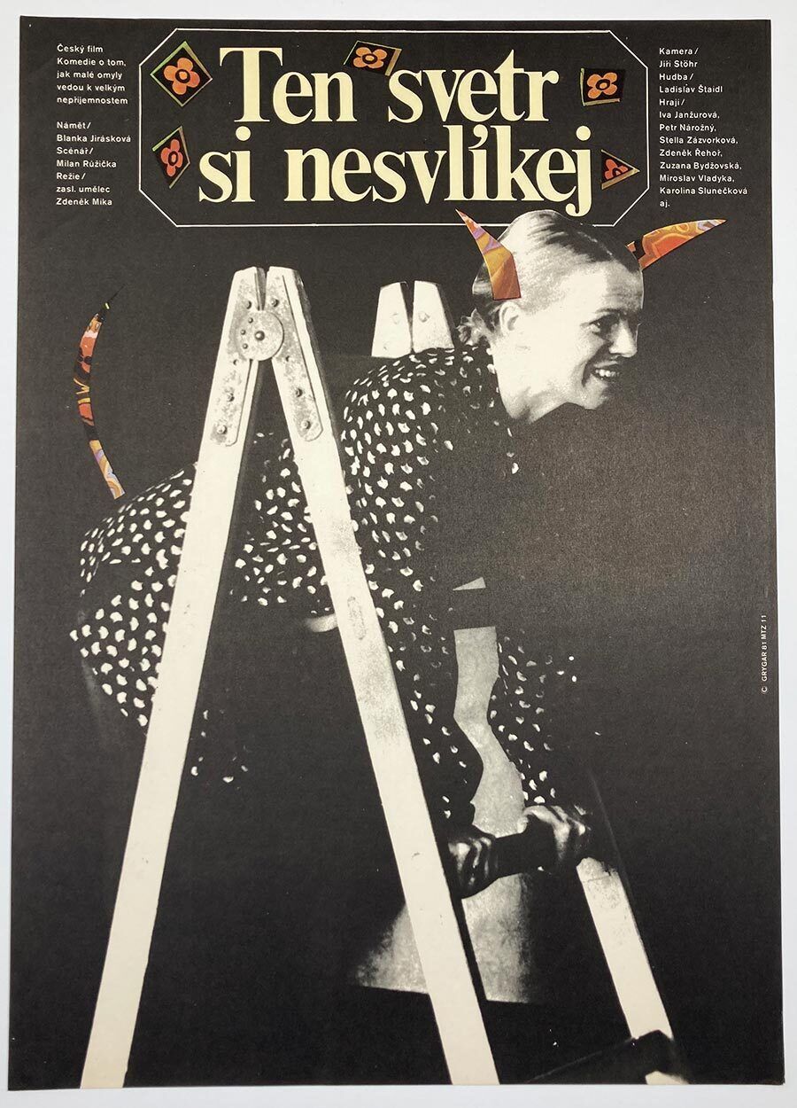 Original Film Poster, Don’t Take Off That Sweater, Milan Grygar, 1981, Genuine Czech Vintage Print