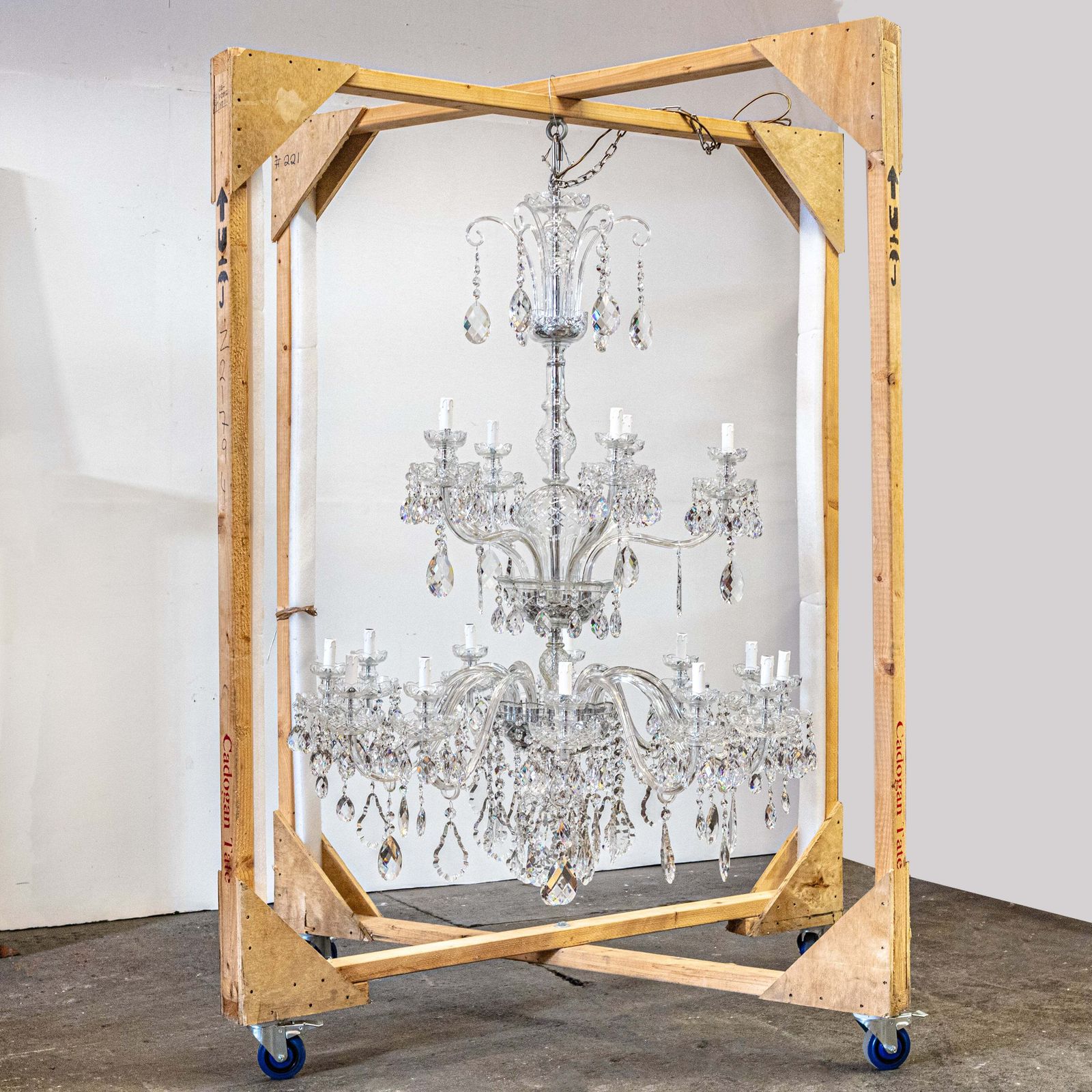 Spectacular Extra Large Lead Crystal Chandelier 5'7'' Tall photo furniture