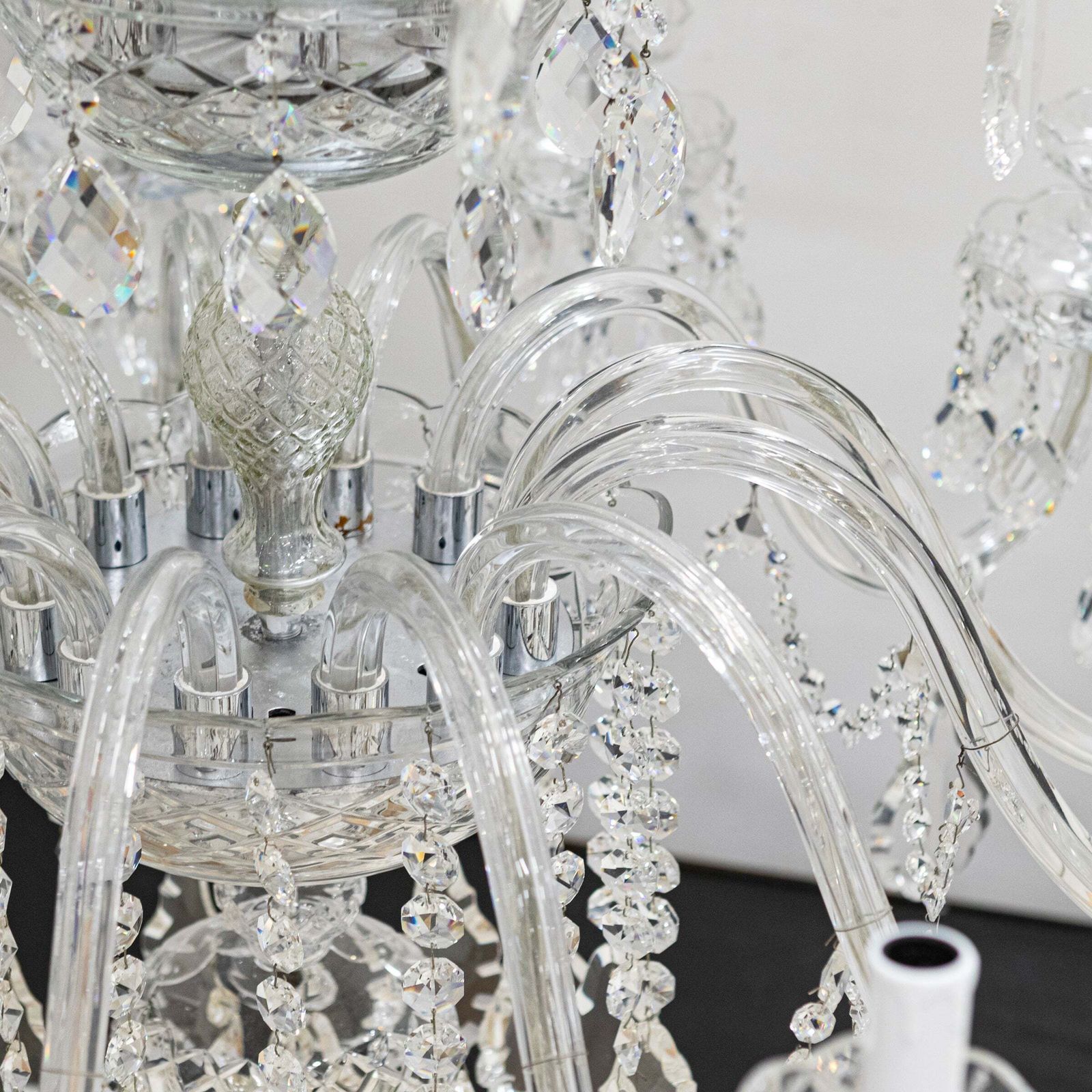 Spectacular Extra Large Lead Crystal Chandelier 5'7'' Tall photo for sale