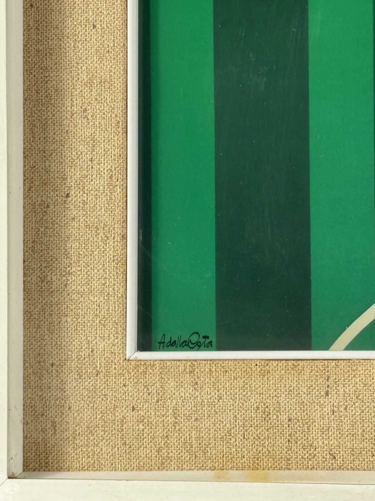 Amleto Dalla Costa, Original Serigraph Framed, Milan Italy 1980s photo vinterior
