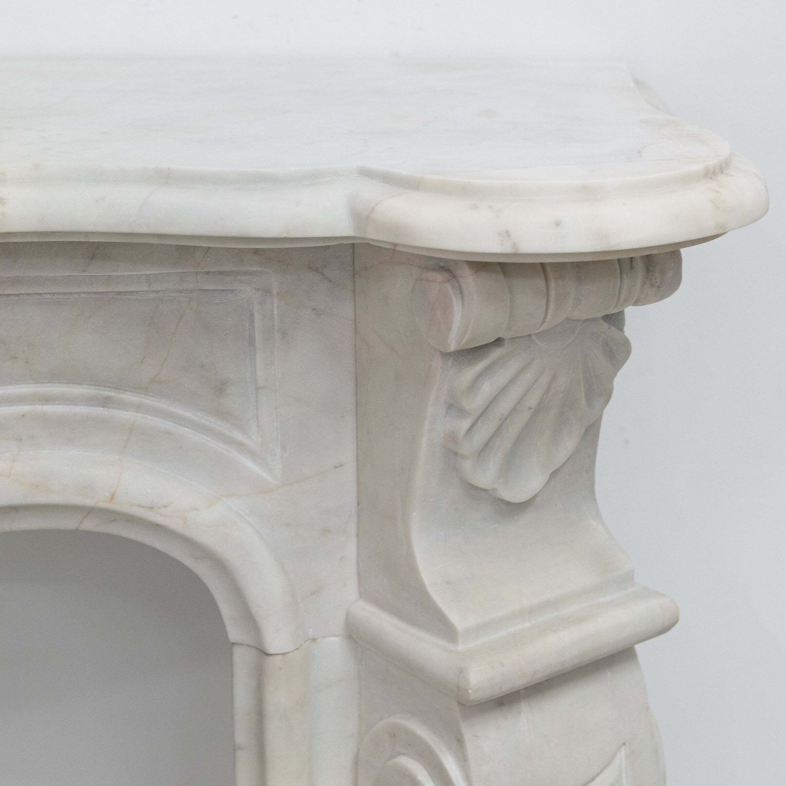 photo vinterior Reclaimed French Louis XVI Style Marble Fireplace