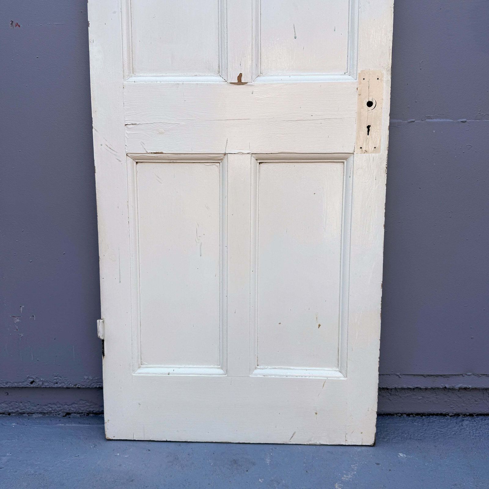 Home Fixtures Antique Georgian 6 Panel Door   195.5cm X 76cm photo