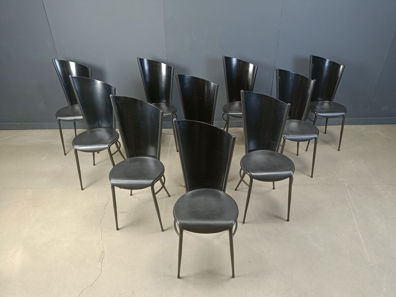 Post Modern Wooden Dining Chairs, 1980s   Set Of 10 photo Furniture