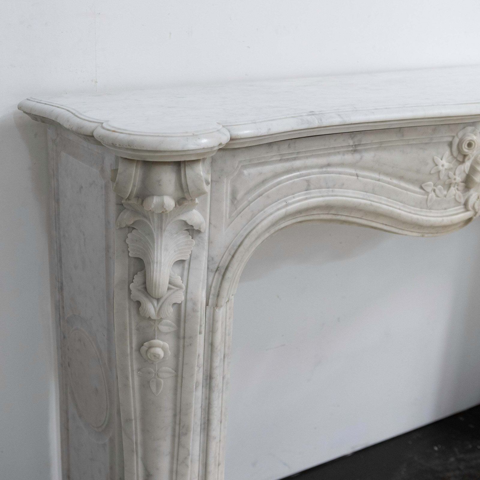 Antique French Style Carrara Marble Chimneypiece photo furniture