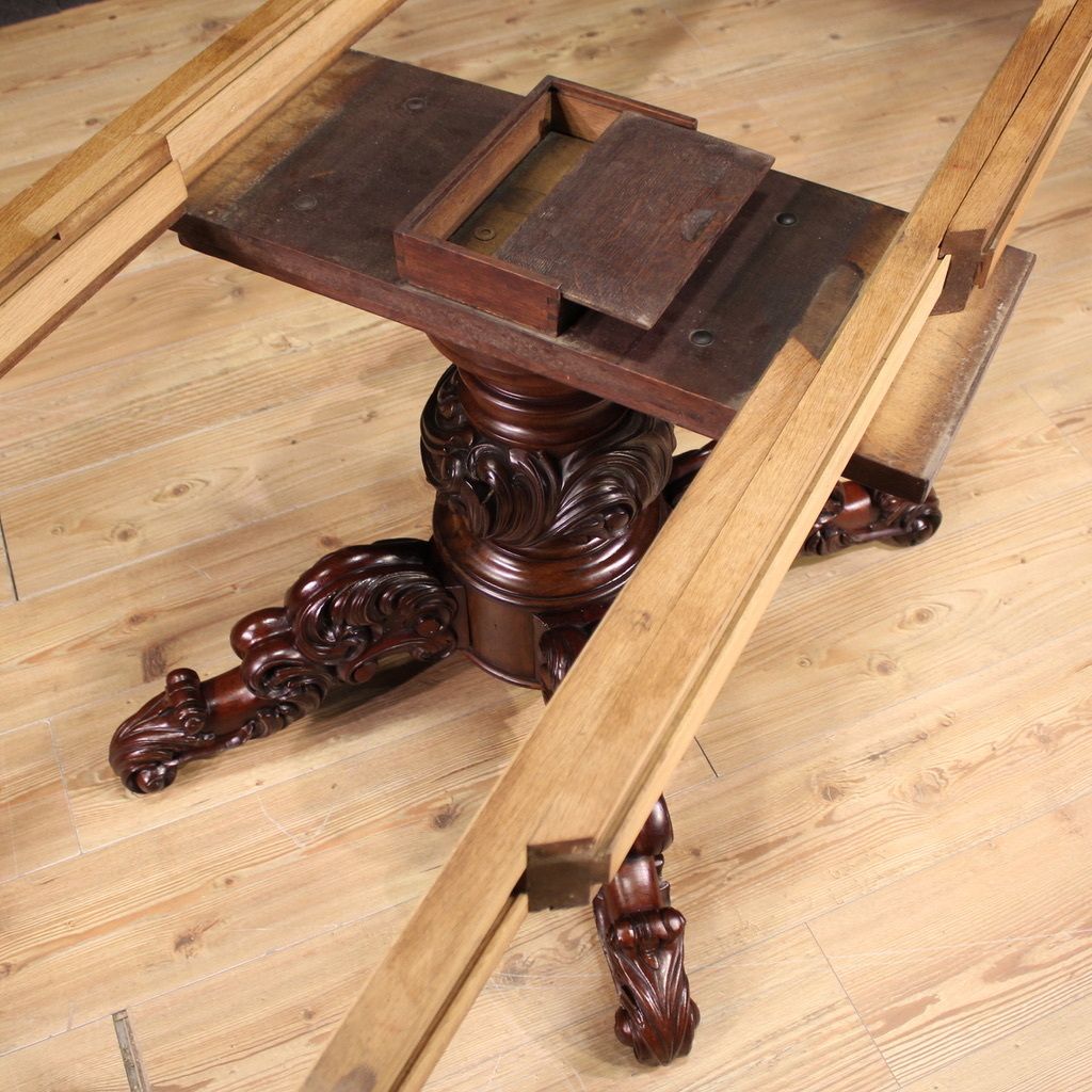 19th Century Extendable Mahogany Table photo vintage