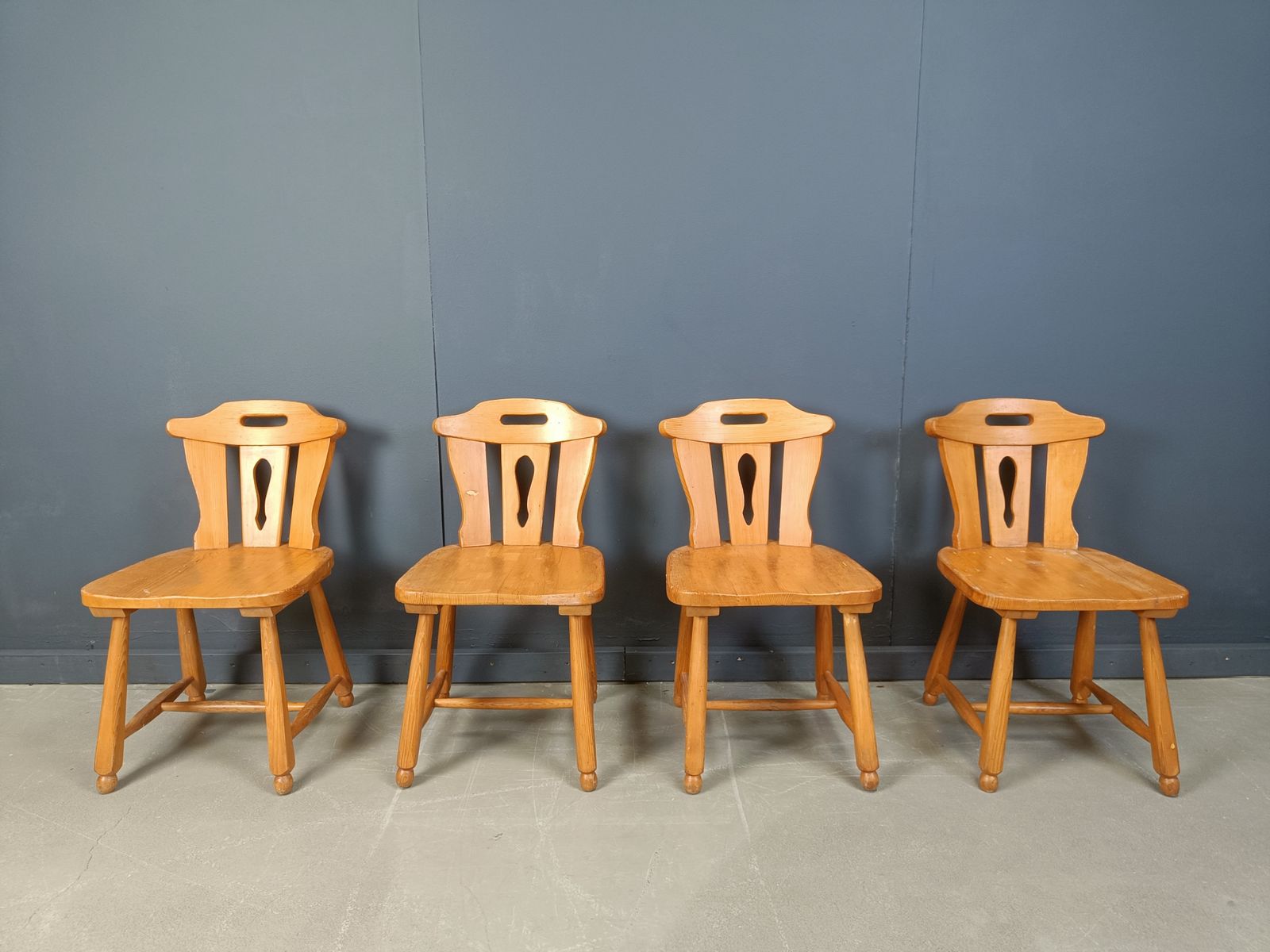 Mid Century Brutalist Dining Chairs, 1960s Set Of 4 photo buy