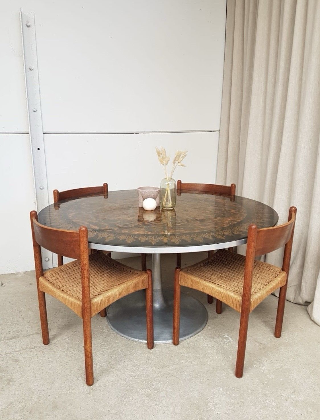 Vtg Mid Century Danish Tulip Dining Table Poul Cadovius Cado France & Son R844