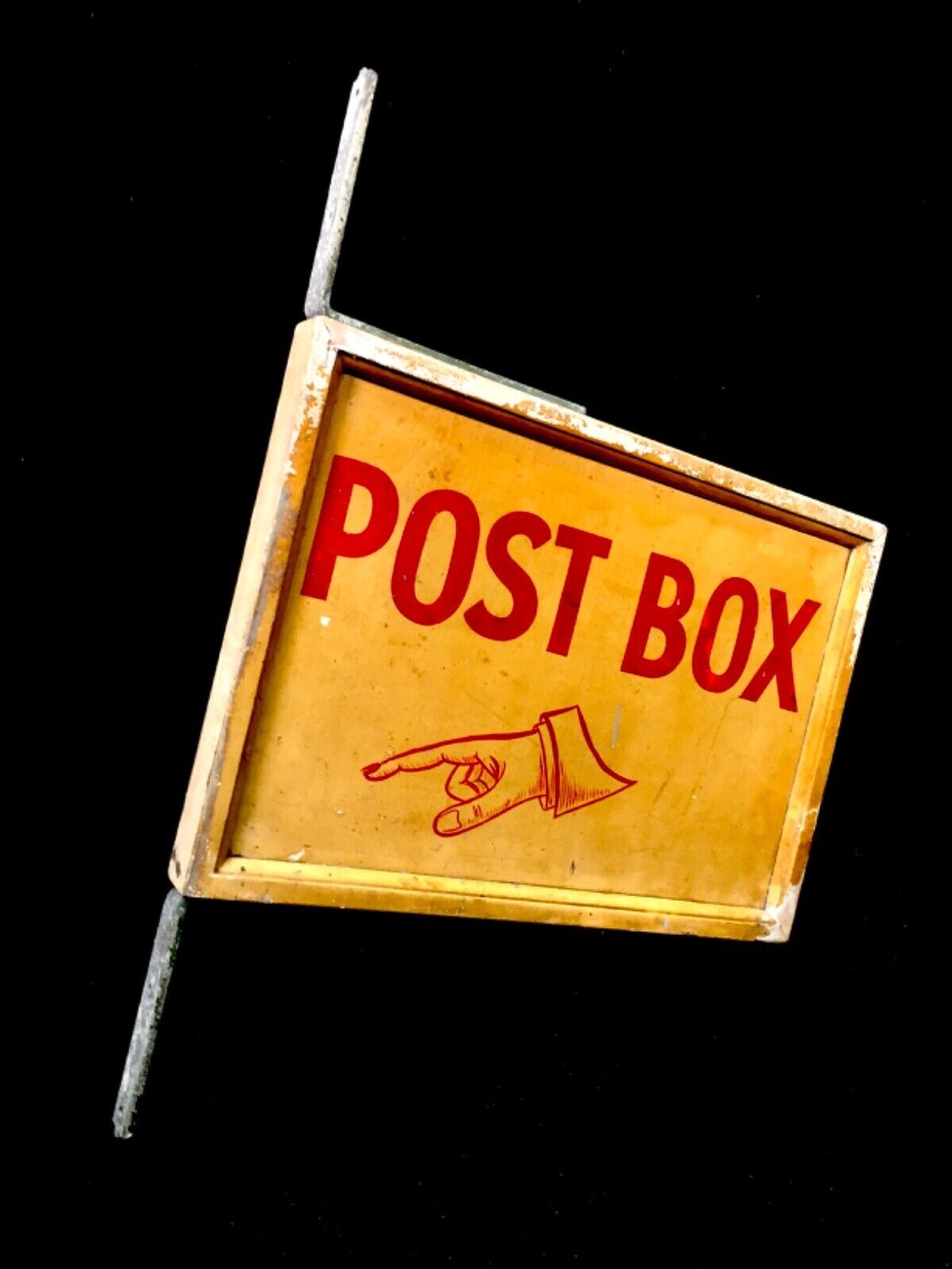Antique Advertising   Early 20th Century Post Box Wooden Wall Mounted Sign C1930
