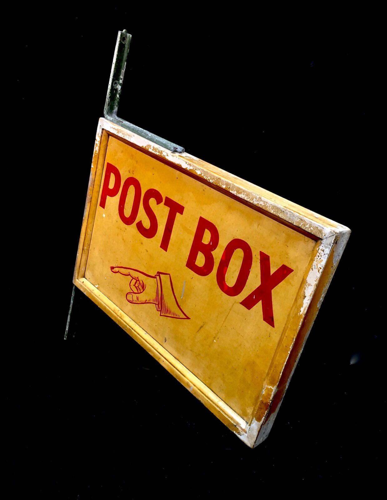 Antique Advertising   Early 20th Century Post Box Wooden Wall Mounted Sign C1930 photo 349.0