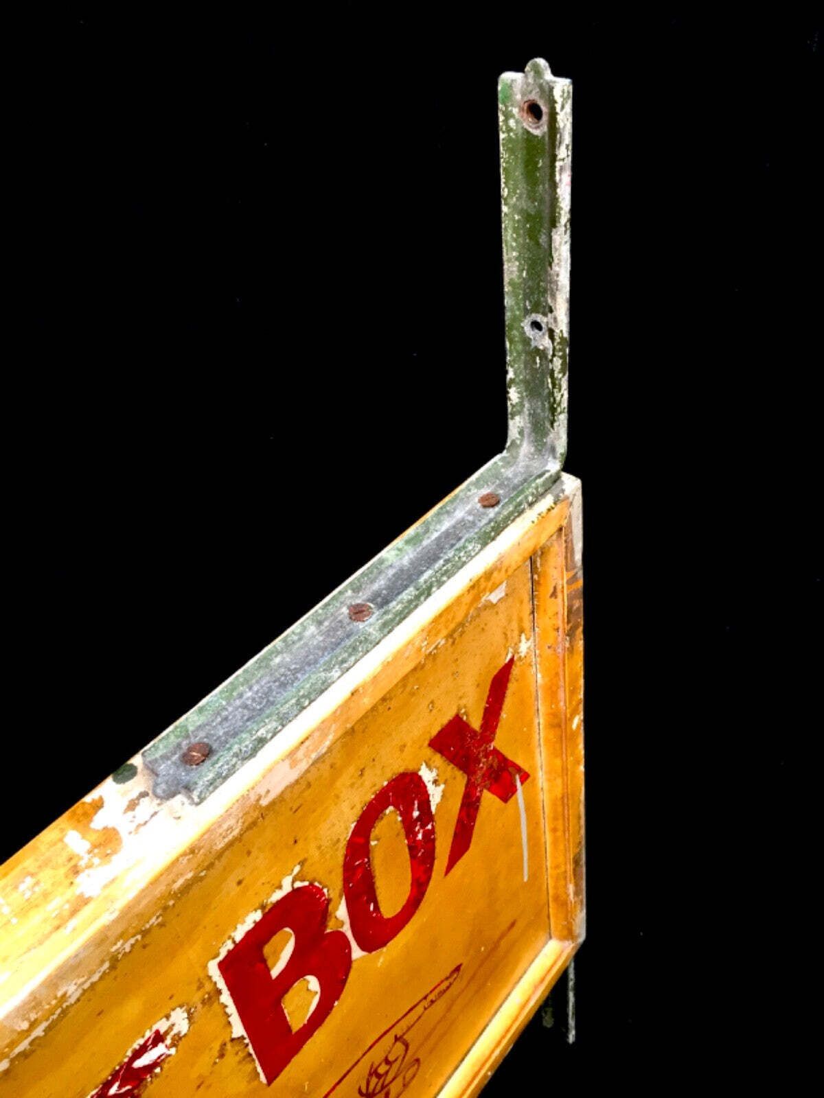 photo furniture Antique Advertising   Early 20th Century Post Box Wooden Wall Mounted Sign C1930