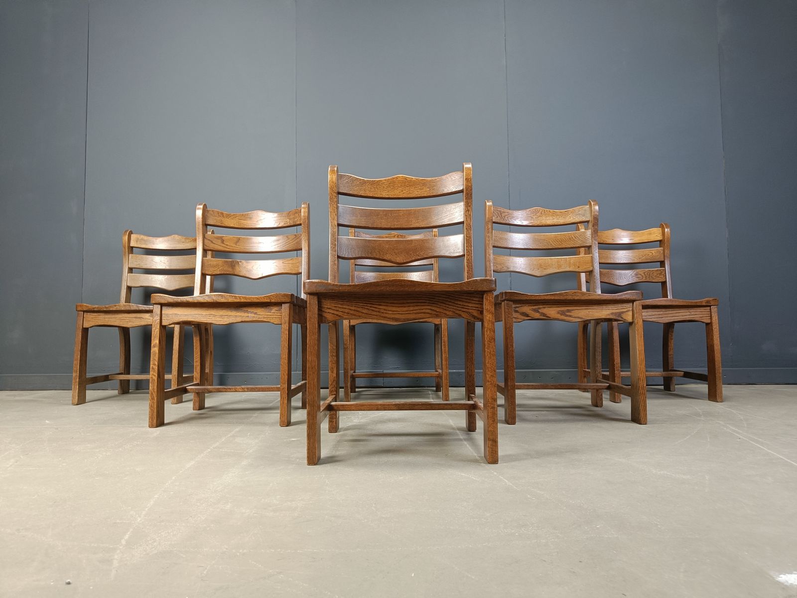 Vintage Brutalist Dining Chairs, Set Of 6   1960s photo vinterior