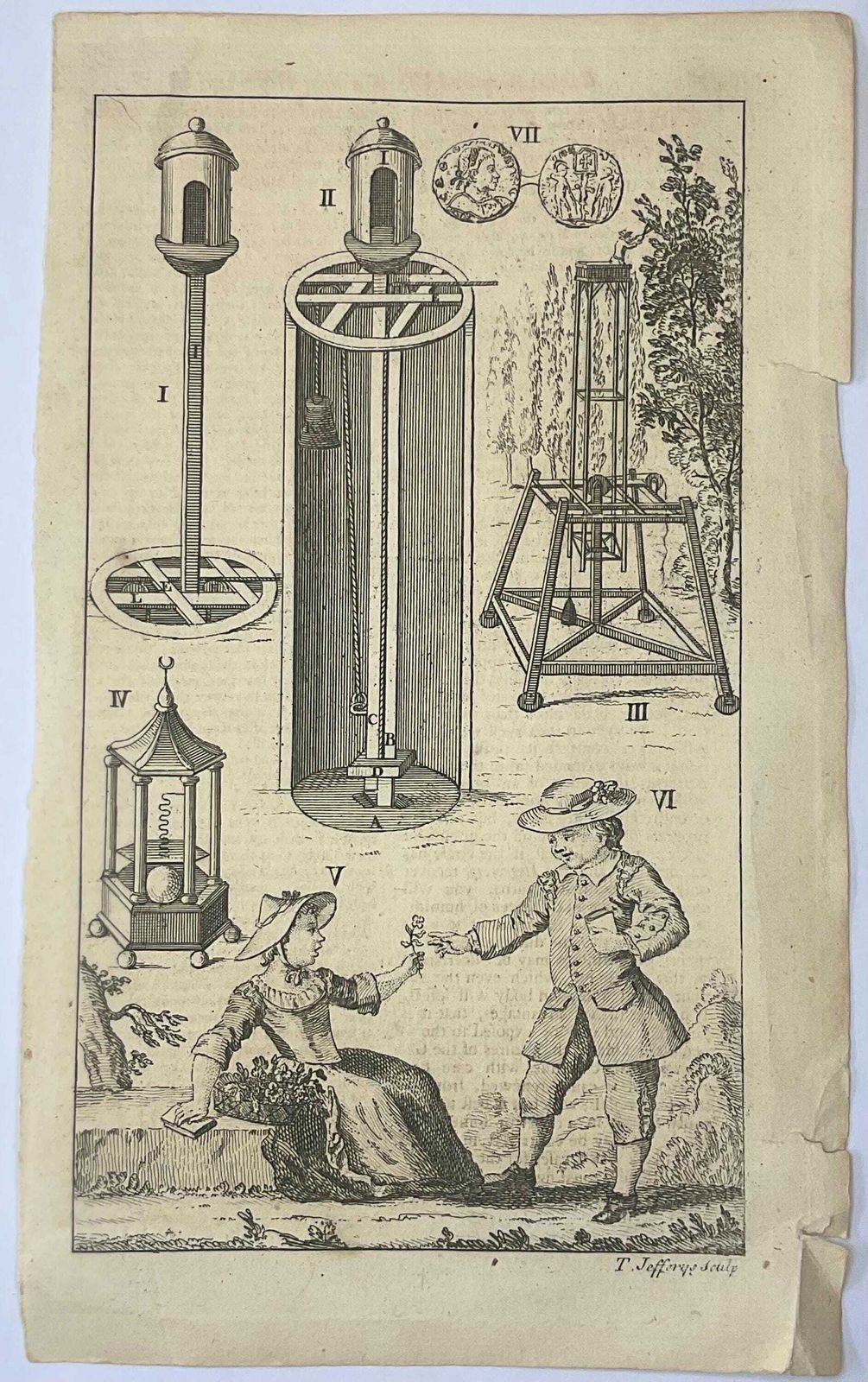 photo furniture A Collection Of Nine Original 18th Century Engravings. Antique Ephemera.