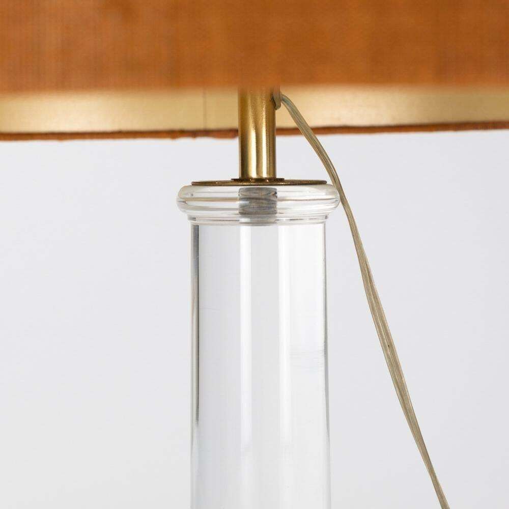 Pair Of Italian Mid Century Acrylic Table Lamps Gilded Base By F. Loffredo 1960s photo buy